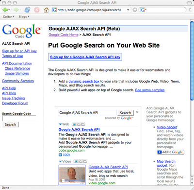 Google  Ajax Search API ҳ