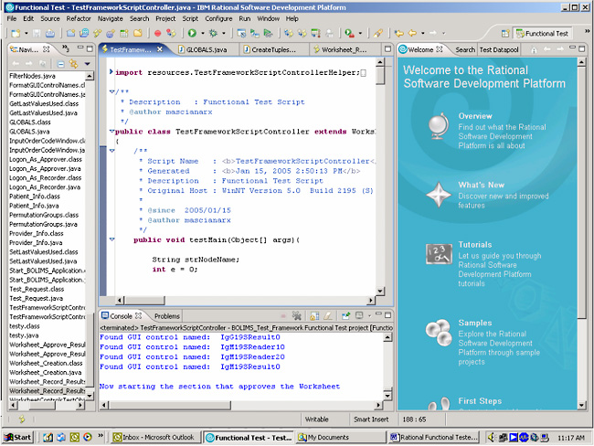 IBM Rational Functional Tester Version 6.1  Functional Test Perspective 