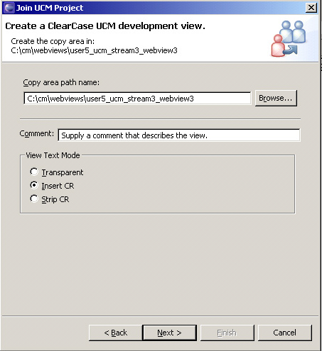 Create a ClearCase UCM development ͼ 