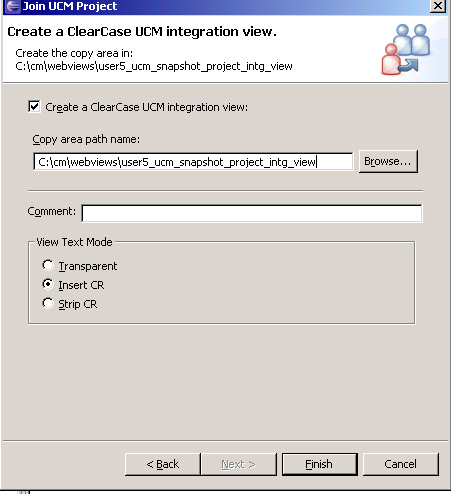 Create a ClearCase UCM integration ͼ 