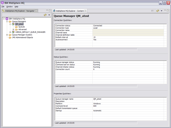 ͼ 2. WebSphere MQ Explorer 