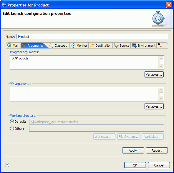 Program arguments