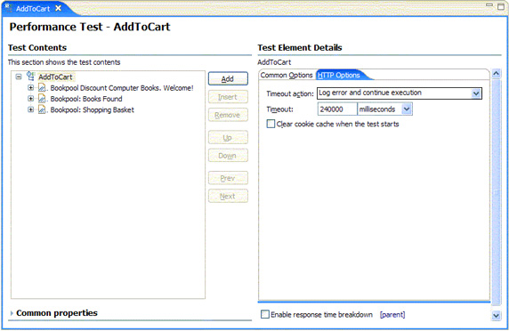 Test Contents and Test Element Details sections